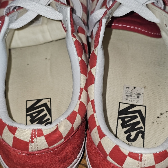 Vans Red and White Checkered Athletic Shoes - Picture 6 of 6